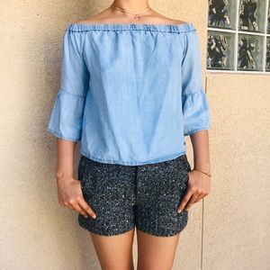 Beautiful Guess off the Shoulder Chambray Top✨